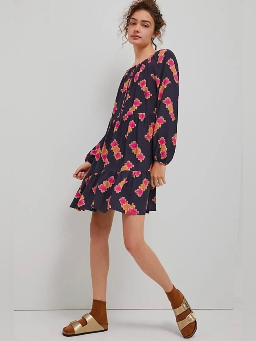 Anthropologie × Sammi Tiered Mini Dress XS